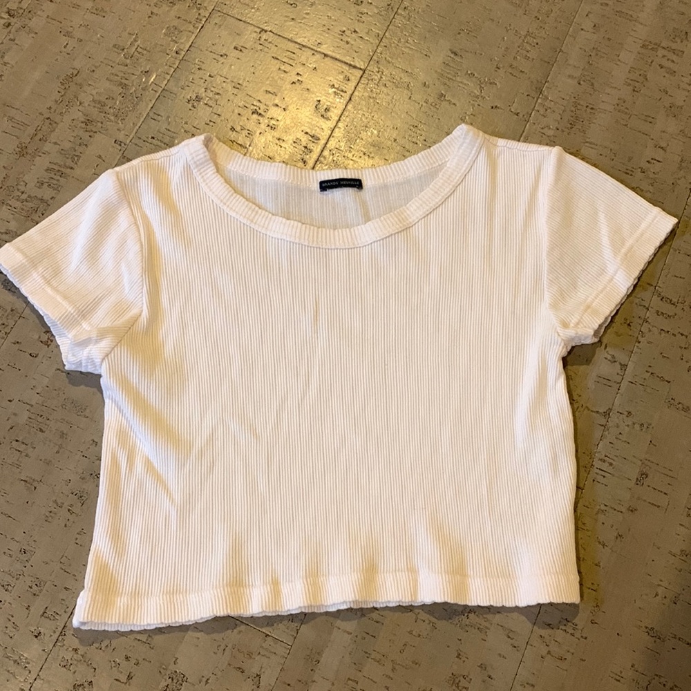 Offwhite Basic Cropped Tee from Brandy Melville